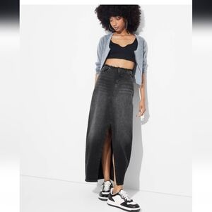 Women's Low-Rise Denim Midi Skirt - Wild Fable Black 0